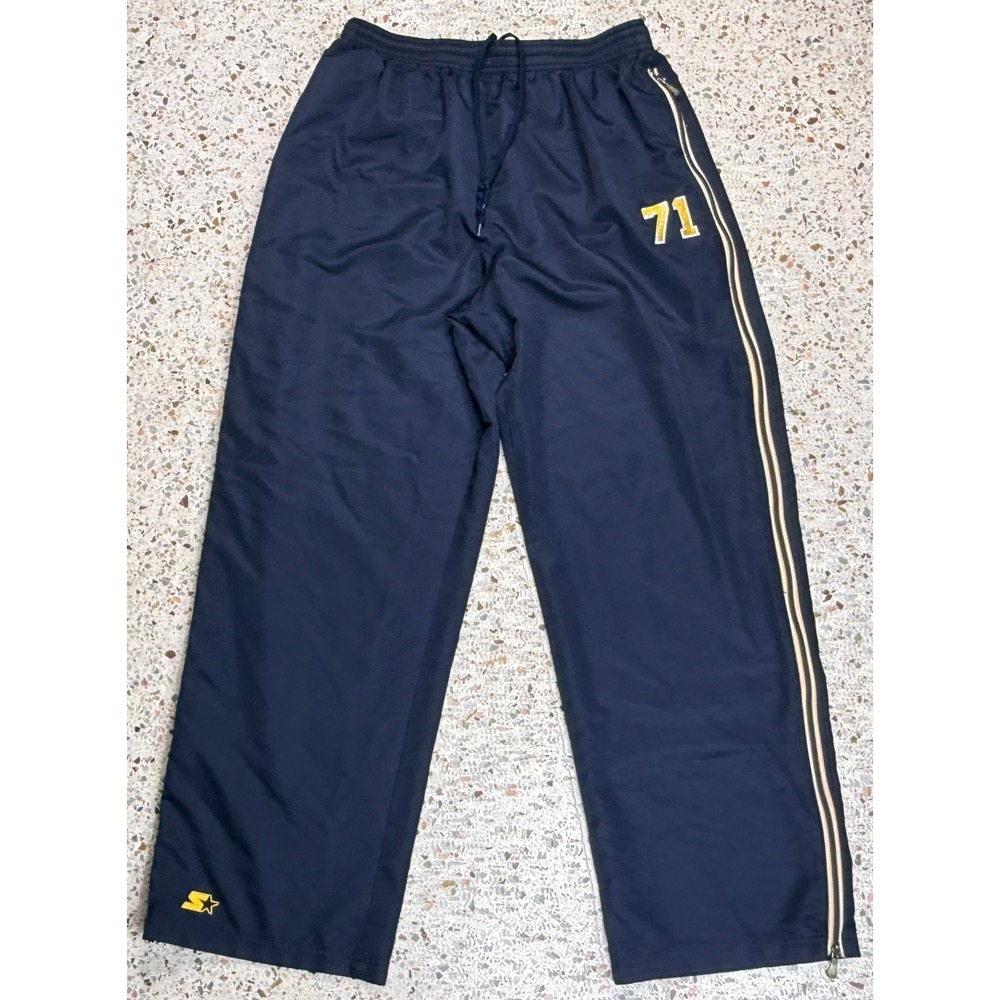 Starter Men's Vintage Full Leg Zip Embroidered Track Pants Size Large